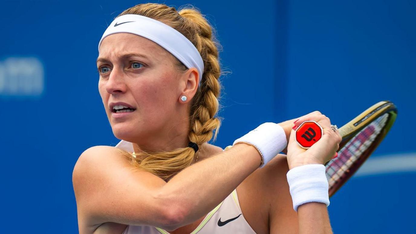 Petra Kvitova playing tennis