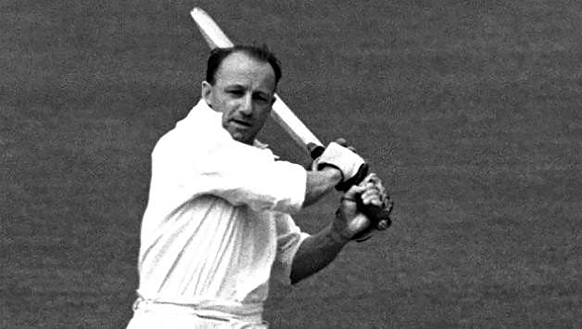Don Bradman with a bat