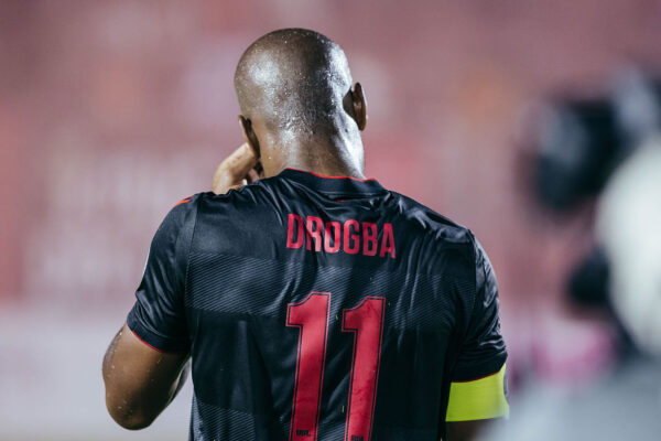 Didier Drogba on the pitch