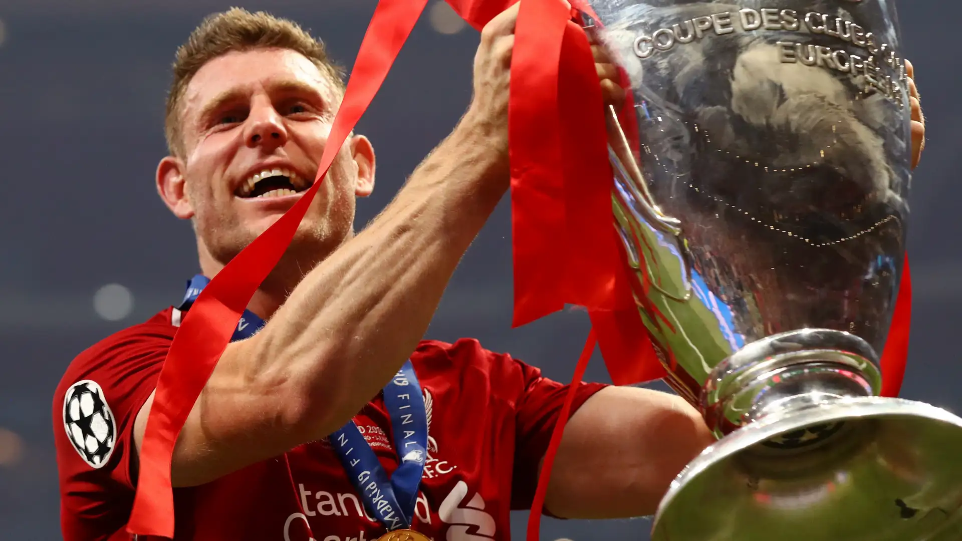 James Milner with the UEFA Champions League 