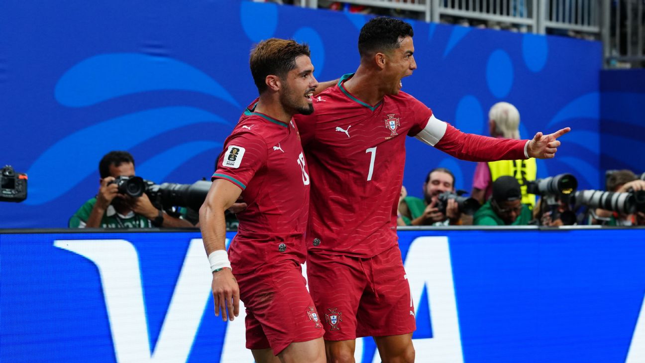 Portugal vs Uzbekistan 5-0: Cristiano Ronaldo Makes History as Seleção Thrash Uzbekistan 2 Portugal players celebrate after scoring against Uzbekistan