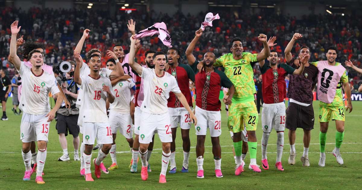 Morocco players celebrating