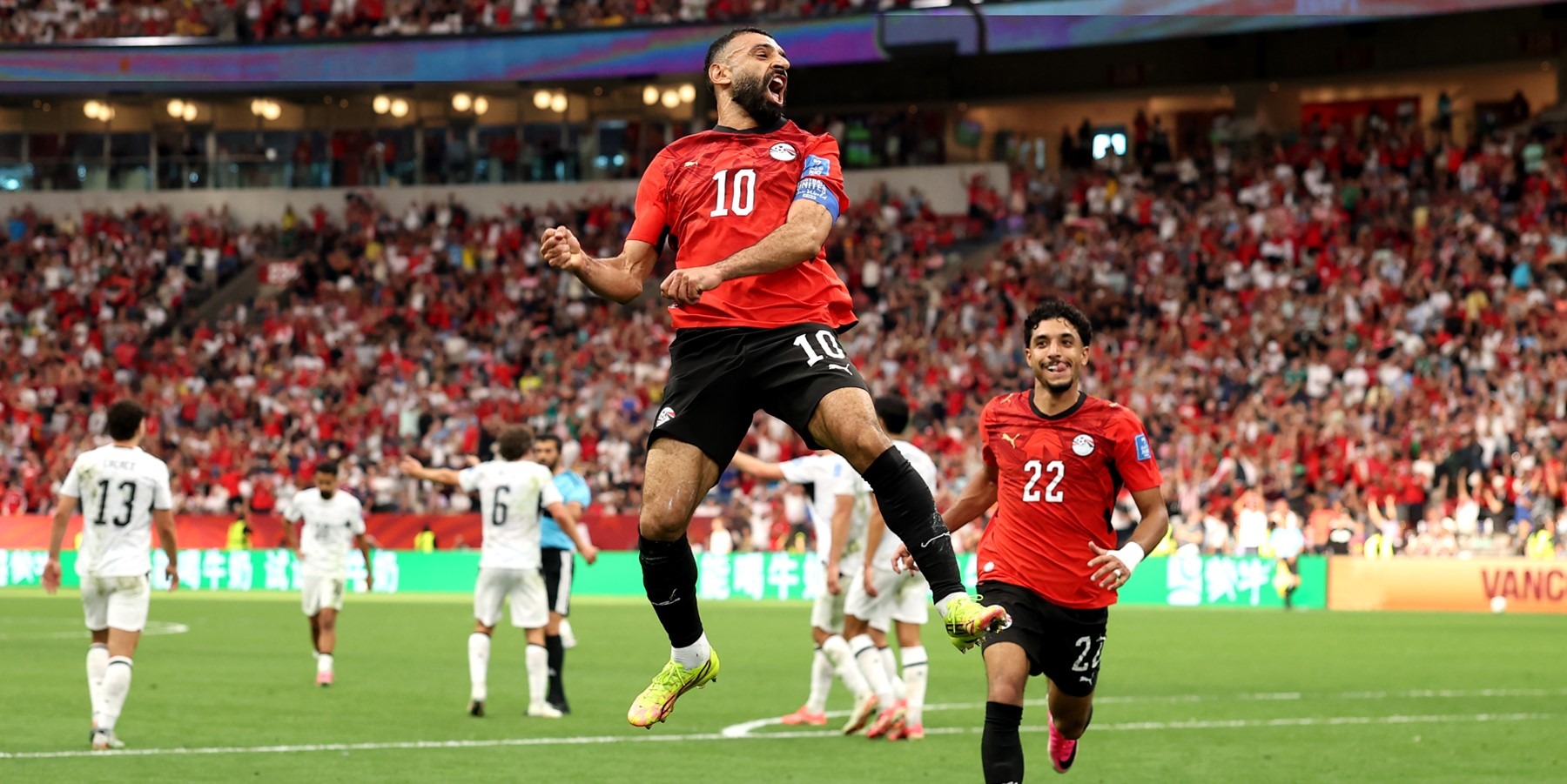 Mohamed Salah celebrating