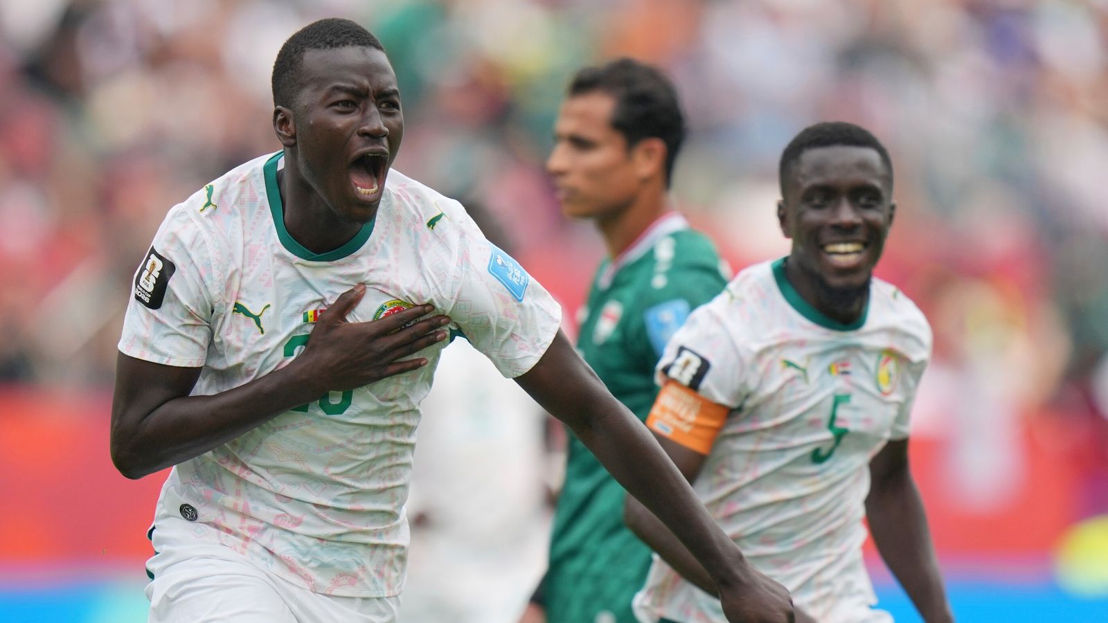 Senegal players celebrating their goal