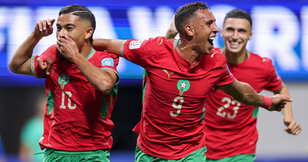 Morocco players celebrating