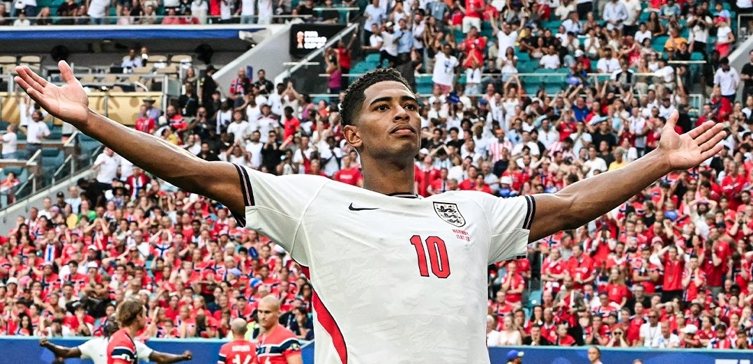 Norway vs England: Bellingham Brace Send Three Lions to Semis 3 Jude Bellingham celebrates after scoring for England