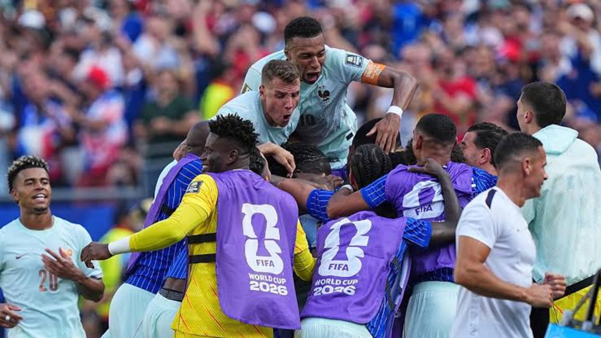 France vs Morocco: Mbappe and Dembele Strike as France Storm into Semifinals 2 France players celebrating