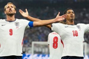 Jude Bellingham and Harry Kane goal celebration