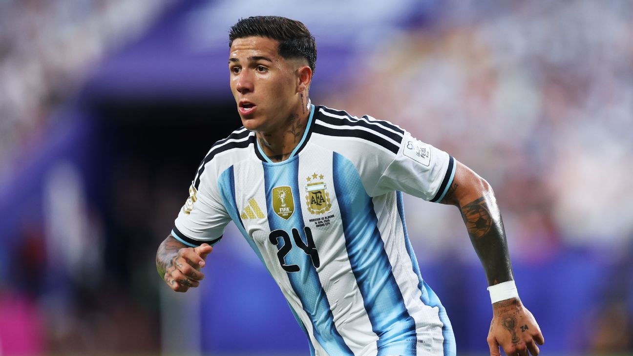 Enzo Fernandez during a match for Argentina