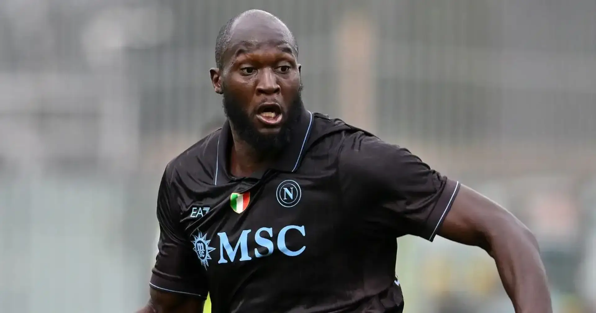 Romelu Lukaku reacting during a match
