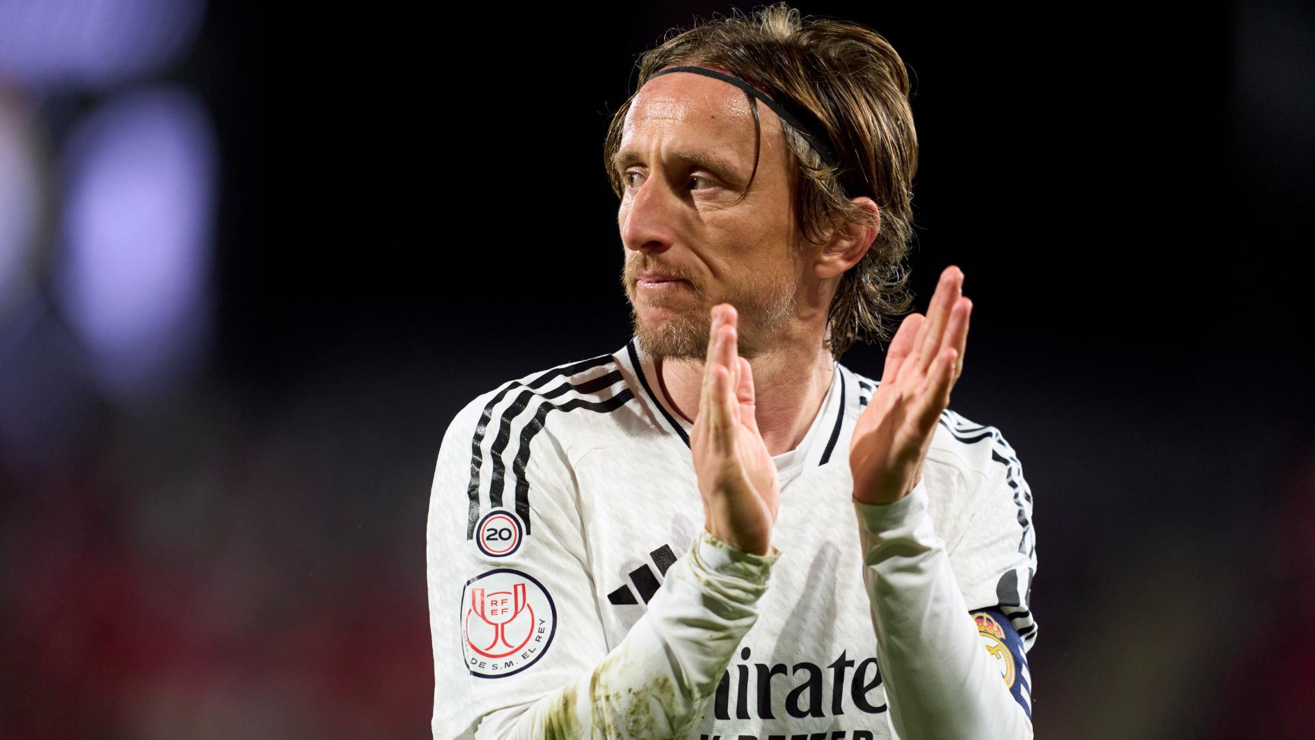 Luka Modric reacting while he was playing for Real Madrid