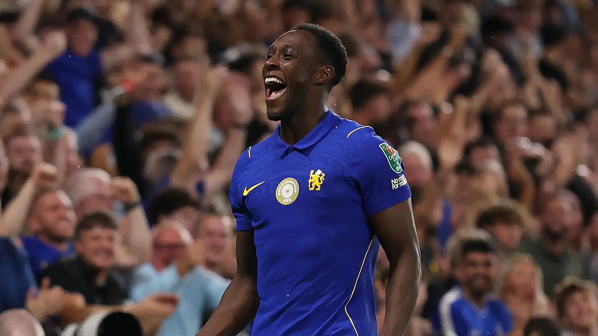 Danny Welbeck celebrating after scoring for Chelsea