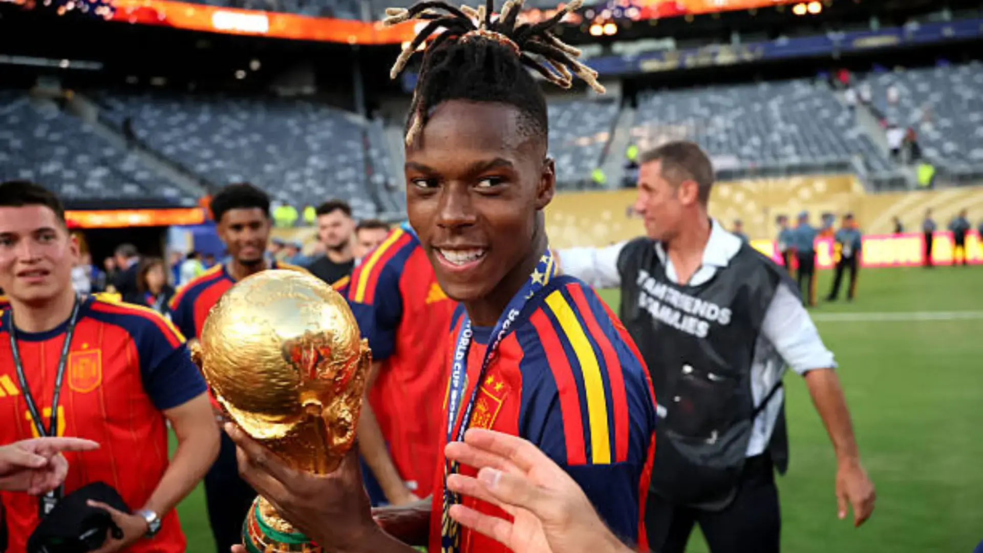 Nico Williams Net Worth 2026: $20M Fortune, Athletic Club Deal & Nike Empire 5 Nico Williams holding the world cup after the finals