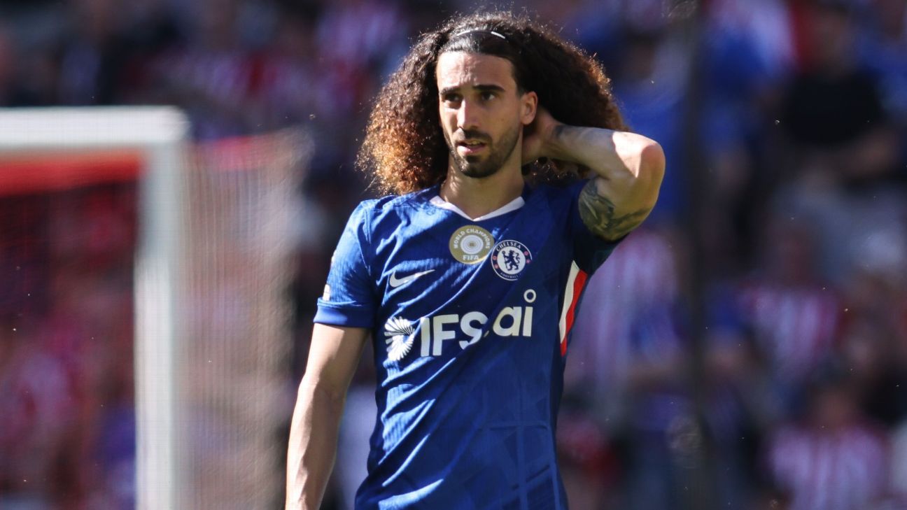 Marc Cucurella reacting