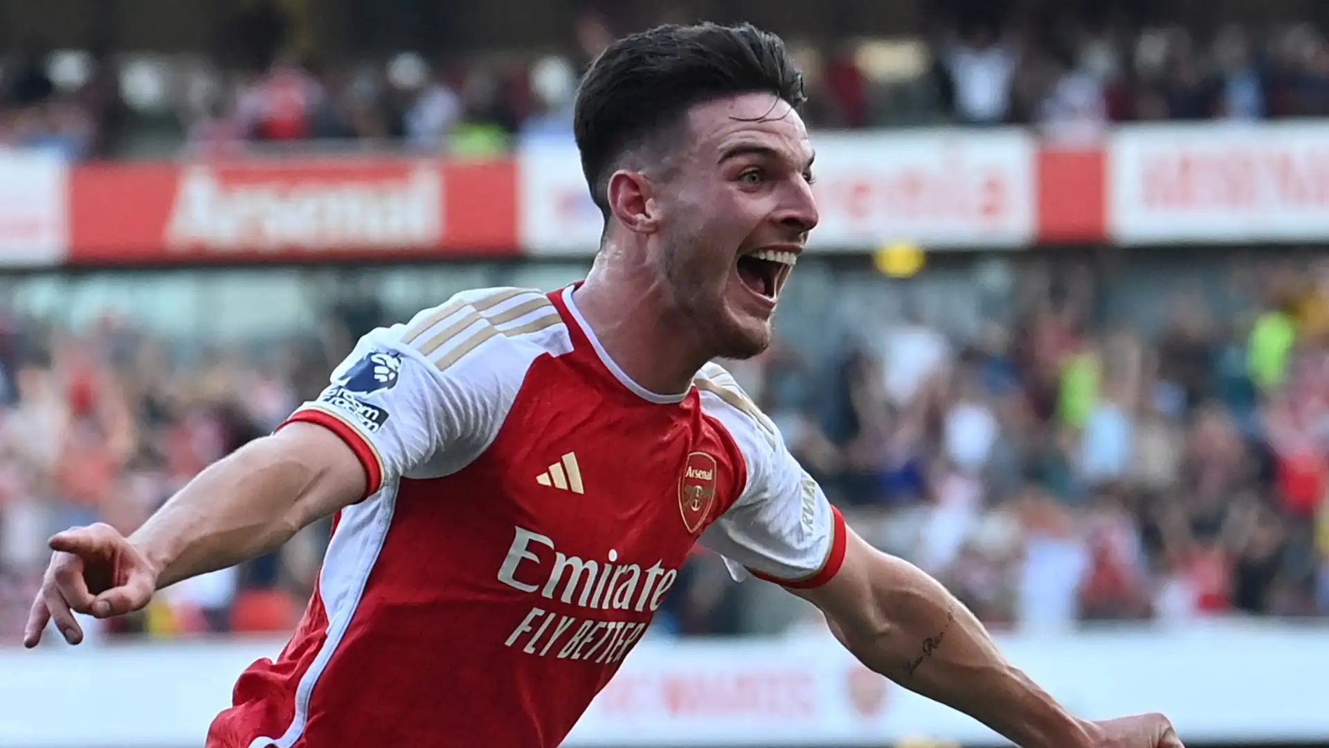 Declan Rice celebrating
