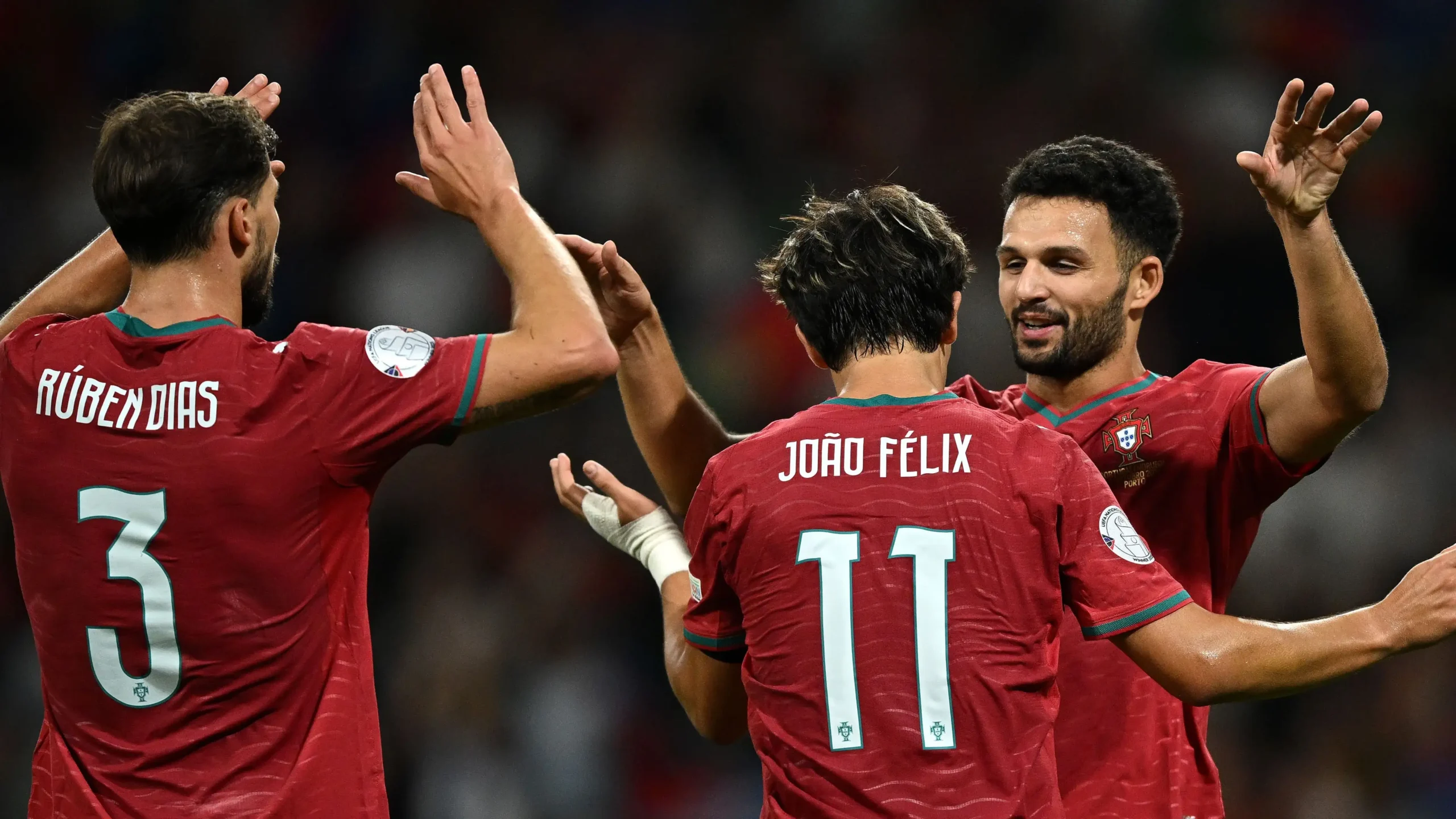 Portugal vs Norway: 10-Man Hosts Qualify for Nations League Quarterfinals Amid Haaland Injury Worry 2 Portugal players celebrating their goal