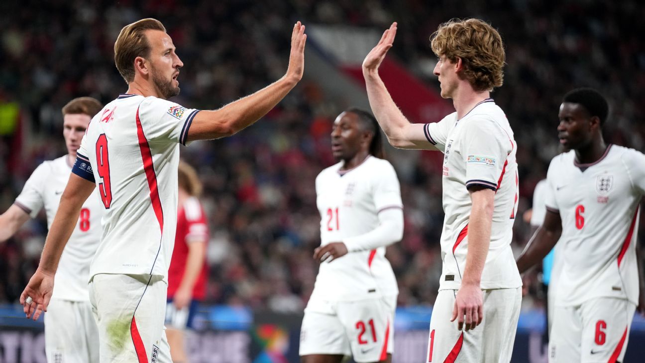 England players celebrating