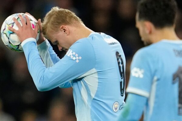 Erling Haaland during Man City vs PSG